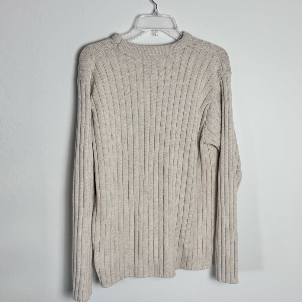 Chaps Ralph Lauren Men’s cotton Beige cable Knit Sweater size‎ M - Picture 3 of 8